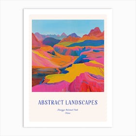 Colourful Abstract Zhangye National Park China 4 Poster Blue Art Print