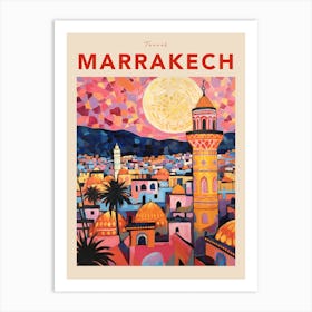 Marrakech Morocco 8 Fauvist Travel Poster Art Print