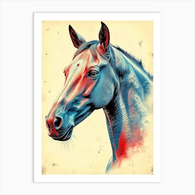 Horse Head Color Portrait Art Print