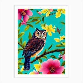 Eastern Screech Owl Tropical bird Art Print