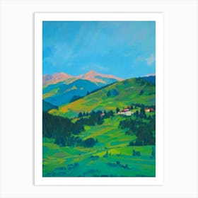 Tatra National Park Poland Blue Oil Painting 1  Art Print