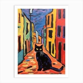 Painting Of A Cat In Bologna Italy Art Print