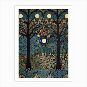 William Morris Moonlight In The Woods 8 Art Print