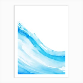 Blue Ocean Wave Watercolor Vertical Composition 68 Art Print