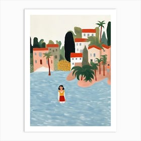 Italian Holidays, Tiny People And Illustration 7 Art Print
