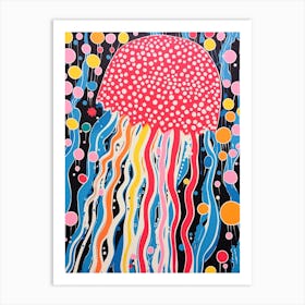 Polka Dot Pop Art Jelly Fish 1 Art Print