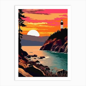 San Juan Islands Retro Pop Art 1 Art Print