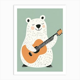 Polar Bear Playing Guitar Art Print