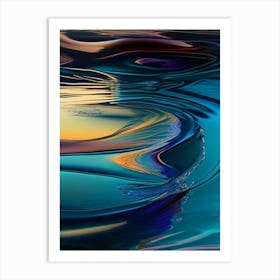 Water Abstract Art Waterscape Crayon 1 Art Print