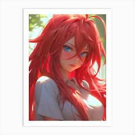 Anime Girl With Red Hair Art Print