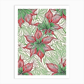 Poinsettia Leaf William Morris Inspired Art Print