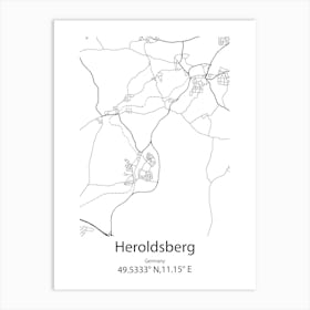 Heroldsberg,Germany Minimalist Map Art Print