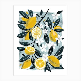Lemon Tree Flat Illustration 7 Art Print