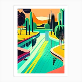 Lanes In Swimming Pool Landscapes Waterscape Midcentury 1 Art Print