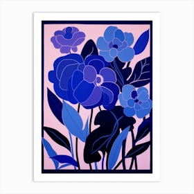 Blue Flower Illustration Lilac 6 Art Print