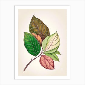 Rhododendron Leaf Warm Tones Art Print