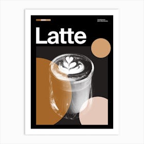 Mid Century Dark Latte Coffee Art Print