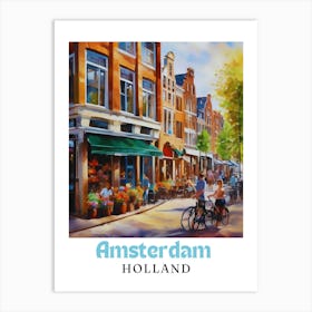 Netherlands Amsterdam, travel poster, wall art print, Amsterdam painting,14 Art Print