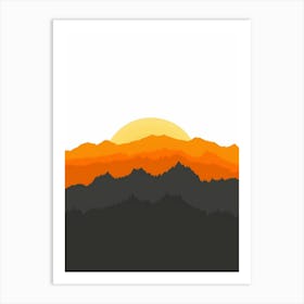 Sunset Over Mountains 2 Art Print