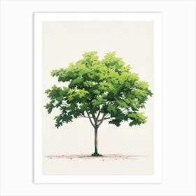 Chestnut Tree Pixel Illustration 3 Art Print