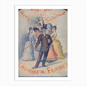 The Ladies Man (L Homme Ã Femmes), (1890), Georges Seurat Art Print