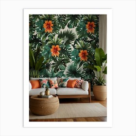 Tropical Living Room Art Print