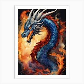 Dragon In Fire Art Print