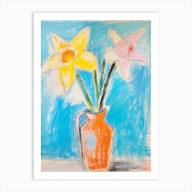 Flower Painting Fauvist Style Daffodil 1 Art Print