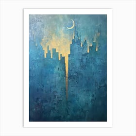 Moon And The City Art Print