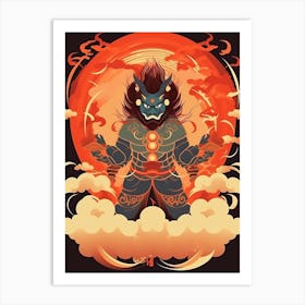Raijin Thunder God Japanese Style 10 Art Print