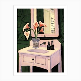 Bathroom Vanity Painting With A Calla Lily Bouquet 2 Art Print