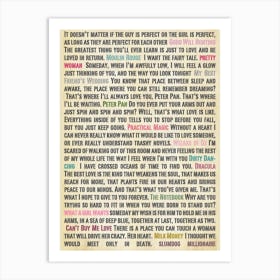 Romantic Movie Quotes Art Print