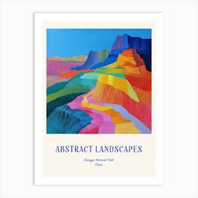 Colourful Abstract Zhangye National Park China 2 Poster Blue Art Print