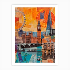 Retro Kitsch London Collage 1 Art Print