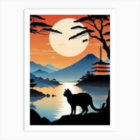 Japan Cat Art 1 Art Print