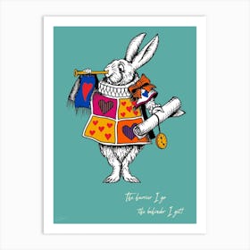 Alice In Wonderland The White Rabbit Colour Art Print