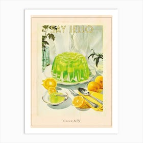 Vibrant Green Jelly Vintage Retro Illustration 1 Poster Art Print