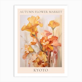 Autumn Flower Market Poster Kyoto Art Print