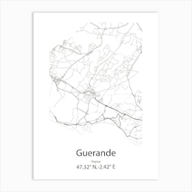 Guerande,France Minimalist Map Art Print