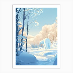 Winter Polar Bear 6 Illustration Art Print