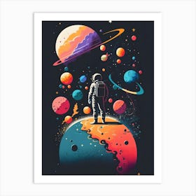 Astronaut In Space Art Print