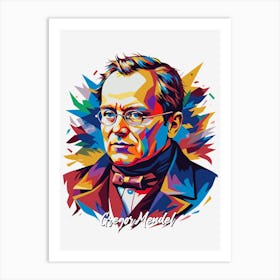 Gregor Mendel 01 Portrait WPAP Pop Art Art Print