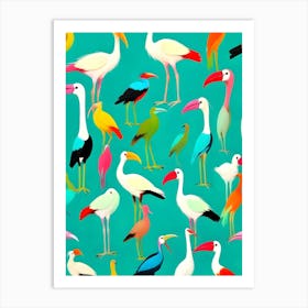 The Dance Of Bird Colors Art Print