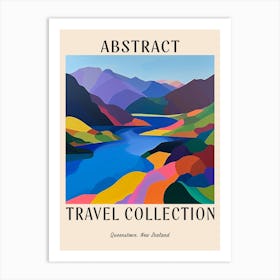 Abstract Travel Collection Poster Queenstown New Zealand 4 Art Print