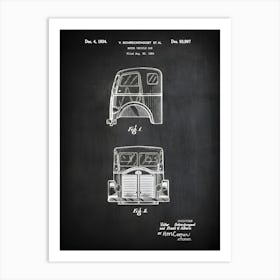 Cab Over Semi Patent First Modern Cab Over Semi Truck Decor 18 Wheeler Truck White Motor Company 1932 Freightliner Truck Vs9971 Art Print