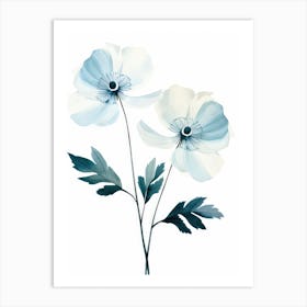 Blue And White Flowers Art Print