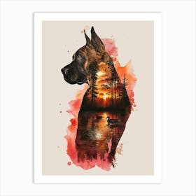 Sunset Dog Art Print