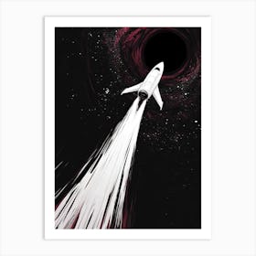 Spaceship Through Black Hole Art Print