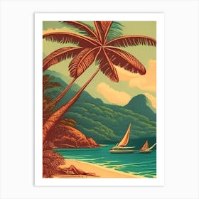 Ilhabela Brazil Vintage Sketch Tropical Destination Art Print