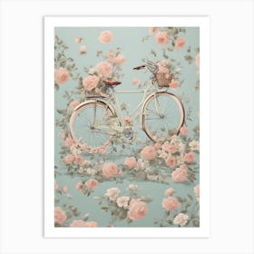 Roses On A Bicycle Art Print